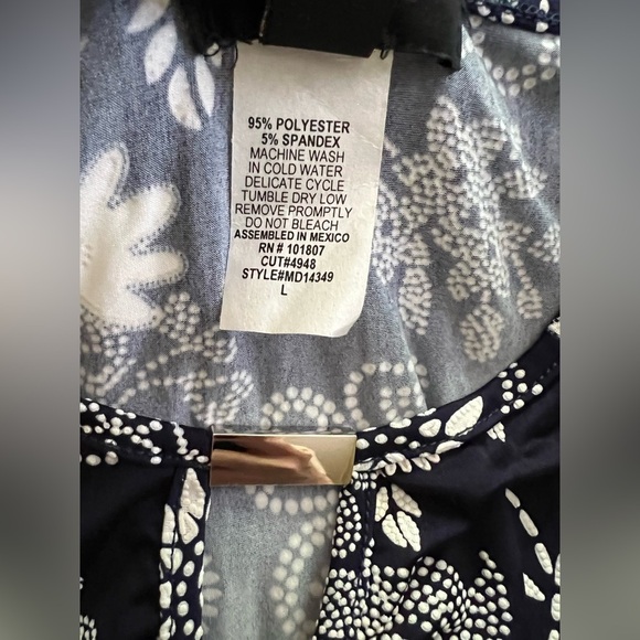 Espresso Navy & White Floral Maxi Dress - Size L - Picture 9 of 10